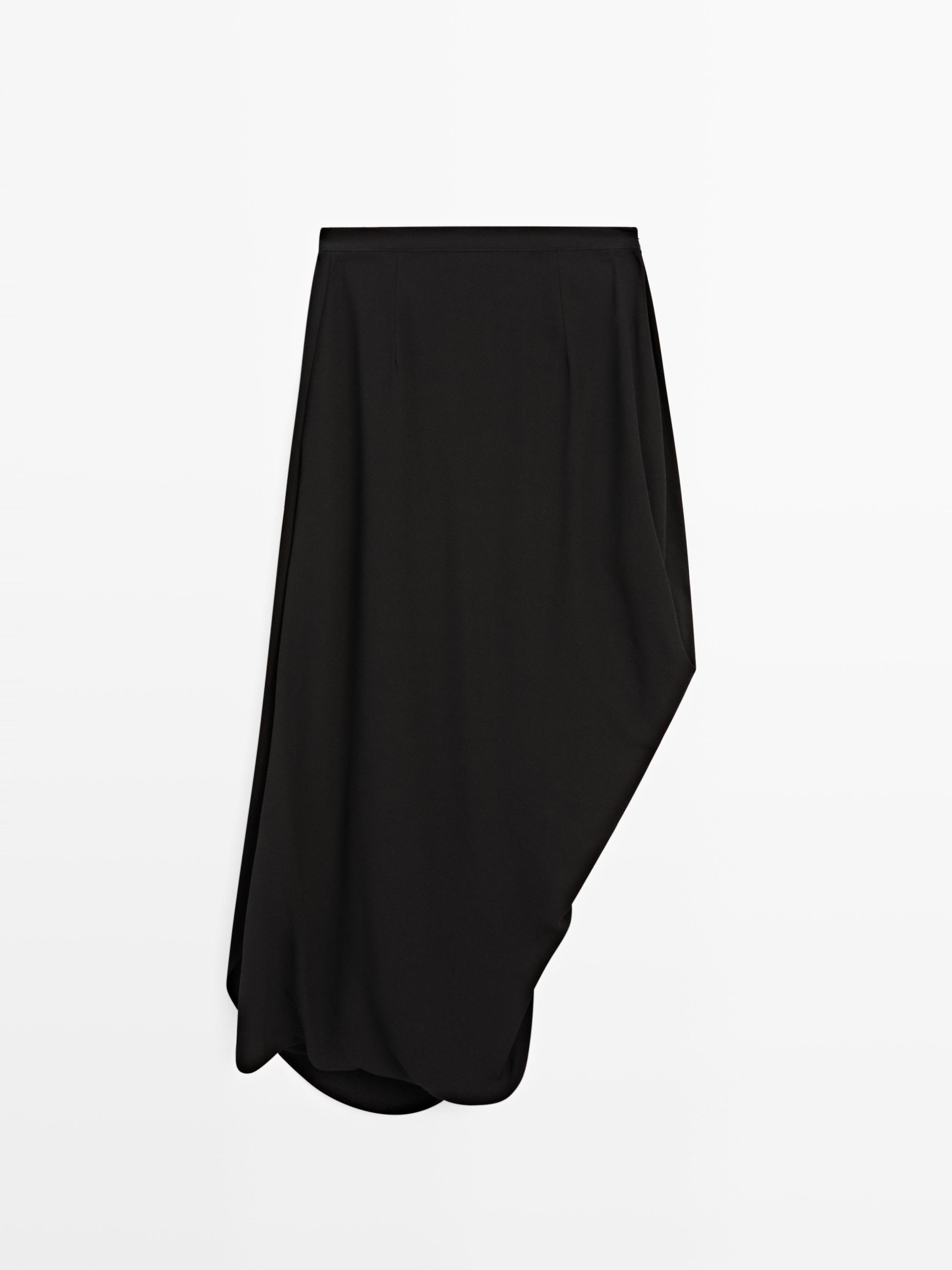 Draped crepe midi skirt - LIMITED